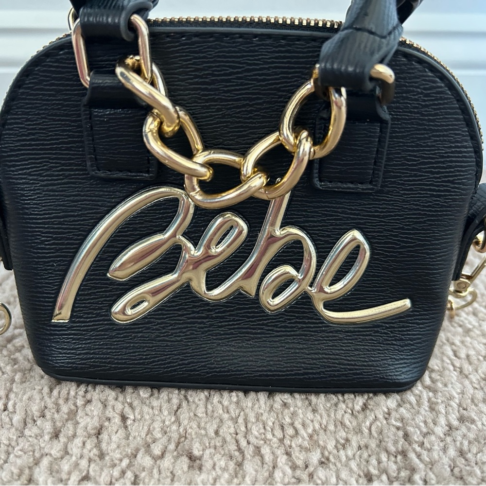 Mini Bebe crossbody purse | black with gold details - Picture 2 of 8